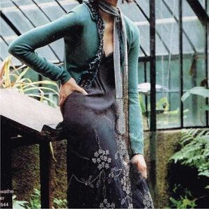 Lithe Anthropologie Gray Blue Beaded Skirt